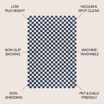 Ainsley Modern Cottage Checkerboard Washable Area Rug